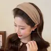 Diadema de Punto Ancho Simple Coreana para Mujeres para Usar Diariamente para Lavarse la Cara, Parte Superior Alta del Cráneo, Accesorios para el Cabello Versátiles de Otoño e Invierno