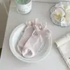 Calcetines Cortos de Dibujos Animados para Mujer, Estilo Verano, Delgados, Estilo Japonés, Bordado Lindo de Flores, Estilo Japonés de Estudiante, Moño, Calcetines Cortos de Doble Aguja, Algodón
