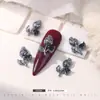 Estilo Oscuro Cruz Negra Circonita Arte de Uñas Pedrería Corazón Vintage Halloween Navidad Accesorios para Arte de Uñas Venta al por Mayor