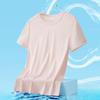 Camiseta antibacteriana de seda de hielo de alta elasticidad para hombre, ropa deportiva de manga corta transpirable para correr, fitness y exteriores, de secado rápido, novedad de verano
