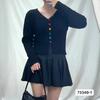 Cuello en V Cárdigan de Punto con Canalé Suéter Base para Mujer Primavera y Otoño Ajustado Moda Temperamento Ajustado Ajustado Camisa Otoño