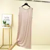 Camisón de Verano Fino Holgado Vdo para Mujer de Tirantes de Modal Vestido para Casa Falda Base Holgada de Longitud Media