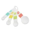 Color transparente con escala leche en polvo repostería cuchara medidora taza medidora juego de ocho piezas cuchara medidora para condimentos de café cuchara medidora de plástico