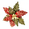 Artesanato de Flor de Natal Flor Artificial Flor de Plástico Decoração de Natal Enfeites para Árvore de Natal Venda Quente Transfronteiriça Cabeças de Flor de Natal Personalizadas