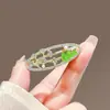 Nova Presilha de Cabelo Folha de Pinheiro com Strass Estilo Chinês para Mulheres Presilha Bico de Pato Elegante Retrô Presilha Lateral para Mechas Presilha de Cabelo Adorno de Cabeça Antigo