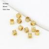 Cobre Banhado 18K True Gold Square Three-layer Tower Bead 14K Gold Color-preserving Three-line Square Bead diy Pulseira Acessórios D133