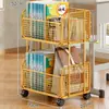 Caja de almacenamiento de libros para aulas de estudiantes de secundaria, caja de libros con ruedas, estante de almacenamiento de bolsas de libros móvil, carrito de libros para estudiantes