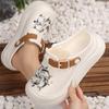 Zapatos de Playa Lindos y Cómodos, Sandalias de Dedo y Pantuflas con Suelas Gruesas y Zuecos con Altura para Mujer, Nuevo Verano 2025