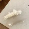 Coreia do Sul Ins Novo Azul Branco Plissado Malha Bico de Pato Presilha de Cabelo Doce Fofo Presilha de Franja Adorno de Cabeça Acessórios de Cabelo