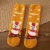 Calcetines Familiares Navideños, Calcetines para Dormir de Otoño e Invierno, Calcetines de Piso Postparto, Calcetines de Terciopelo Coral para Alfombra de Casa Estilo Festivo
