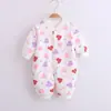 Mameluco para bebé algodón peinado hombres y mujeres Mameluco de manga larga para bebé primavera y otoño estampado pijama de una pieza ventas directas de fábrica