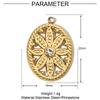 Colgante de acero de titanio con forma de ojo geométrico europeo y americano, colgante de acero inoxidable con forma de luna de amor para mujer, colgante de collar con forma de palma de elefante