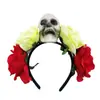 Diadema de flores artificiales para mujer de Halloween, nueva, europea y americana, guirnalda de rosas de tela, diadema de calavera, ventas directas de fábrica