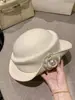 Sombrero de Lana de Camelia Estilo Francés para Mujer, Otoño e Invierno Estilo Hepburn Elegante Boina Sombrero Cubo