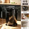 Cubo de basura de cocina para uso doméstico, nuevo modelo 2026, gran capacidad, tamaño grande, alto valor estético, adecuado para sala de estar y baño, diseño de lujo ligero con ruedas