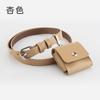 Riñonera Estilo Coreano Todo en Uno Piel Genuina Bolsa para Auriculares Montada en la Cintura para Mujeres Diseño de Nicho Riñonera Estilo Cinturón para Mujeres