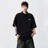 Camisa Polo Bordada de Verano Estilo Americano para Hombres de Tallas Grandes, Camiseta Casual Holgada Oversize para Hombre Talla Grande Cuello Camisero Manga Corta