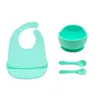 Amazon Vajilla de Silicona Ventosa Madre Bebé Tazón para Comida de Bebé Cuchara Silicona de Grado Alimenticio Cuchara para Comer traje