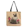 Directo de fábrica estilo coreano bolso de hombro práctico de dibujos animados moda versátil bolsa de mano lindo gato estampado bolsa de compras