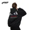 Sudadera con capucha Ares de Algodón Estilo Retro Americano Divertida Estampado de Caballo de Guerra Sudadera de Pareja Suelta para Hombres y Mujeres