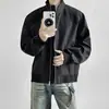 Jaqueta de trabalho estilo americano com gola alta para homens, tendência de primavera, estilo high street, jaqueta baseball esportiva legal e casual de corte solto
