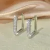 Brincos TEMU transfronteiriços novo estilo zircônia cúbica brincos de nicho de alta qualidade para mulheres brincos da moda e versáteis estilo francês