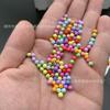 Cuentas redondas de caramelo de color no poroso de 4 mm a 12 mm estrella Luna Bodhi incrustadas cuentas sólidas no porosas cuentas de color de juguete