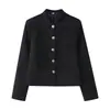 Chaqueta Larga de Manga Larga con Cuello Alto Decorada con Botones, Versátil, Moderna y a la Moda, Popular en Amazon y Aliexpress en Europa y América