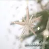 Feliz Navidad letras inglesas colgando estrella de cinco puntas corona forma de copo de nieve pequeño colgante adornos para árbol de Navidad accesorios