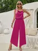 Vestido Sexy de Moda Transfronterizo Europeo y Americano de Tirantes Finos sin Mangas de Color Macarrón, Vestido Elegante de Color Sólido, Vestido de Vacaciones