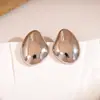 Brincos Europeus e Americanos Transfronteiriços de Agulha de Prata Lisos Ovais, Luxo Leve, Brincos de Alta Qualidade, Brincos de Estilo Minimalista, Design Único