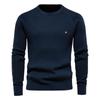 Suéter de Algodón para Hombre AIOPESON 2022 Nuevo Invierno Otoño Liso Cuadros Cuello Redondo Jersey Masculino Suéteres de Calidad Para Hombre Ropa de Moda