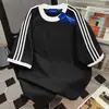 Camiseta Minimalista Coreana de Algodão 100% Gola Redonda Manga Curta para Homens e Mulheres Verão Solta Par Casal Trabalho Top ins