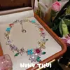 Joyas Flores Li Li Flor Arcoíris Gema Mariposa Pulsera Banquete Couture Turquesa Azul Calabaza Pulsera Apilamiento