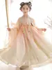 Hanfu Infantil 2026 Novo Estilo Vestido Tradicional Chinês de Manga Longa para Meninas Traje Antigo Vestido Traje Tang para Menina Roupa de Performance