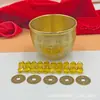 Jarra de Arroz Creativa de Latón, Jarra Atrae Riqueza y Bendiciones, Cuenco del Tesoro, Decoración para Dormitorio, Sala de Estar, Escritorio, Jarra de Agua de Bendición de Cobre Puro