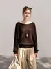 Suéter de punto para mujer, estilo simple, texturizado, corte holgado, cuello redondo, manga larga, nuevo estilo 2476