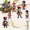 Conjunto de 12 Peças de Quebra-Nozes Fofo de Noz Pendurado Decorações de Feriado de Madeira Pingentes de Árvore de Natal Enfeites de Presente Enfeites Pendurados