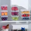 Caixa de frutas doméstica infantil portátil para levar para a escola/trabalho, lancheira para manter a frescura, caixa bento, caixa de armazenamento de plástico transparente para geladeira