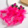 Nuevos Pendientes Creativos de Plumas de Amazon Diseño de Nicho Pendientes Geométricos de Diamante Joyería para Orejas de Gala