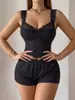 Pijama de Moda Casual de Gama Alta Estilo Europeo y Americano Conjunto de Dos Piezas para Mujer Ropa de Casa Venta al por Mayor Fabricante Fuente de Comercio Exterior Transfronterizo