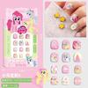 Calcomanías para Uñas de Niños Piezas de Manicura Pony Polly Usables 3D Cortas Uñas Postizas para Niños Removibles