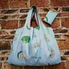 Bolsa de Compras Grande Impresa Lista de Fábrica Bolsa de Nylon Impermeable Bolsa Ecológica Bolsa para la Compra de Comestibles Bolso de Mano Bolsa Plegable