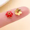 Aleación de Zinc Esmaltada Multicolor Base de Flor Espaciador Patrón Vintage Pulsera de Perlas DIY Accesorios de Joyería al por Mayor