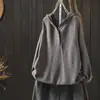 Top de punto con capucha para mujer 2026 otoño nuevo algodón casual estilo perezoso coreano versátil suéter camiseta MT