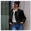 Chaqueta de doble botonadura estilo Chanel, de alta gama y dulce, nuevo abrigo corto versátil de primavera y otoño estilo francés elegante con cuello redondo