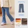 Calça Jeans Forrada com Lã Jelly Baby para Meninas Outono Inverno Calça Flare de Bebê Calças Estilosas para Crianças