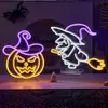 Luzes de neon LED de Halloween, iluminação de atmosfera para cenas de bar, decorações em formato de abóbora, luzes decorativas criativas com tema de fantasma