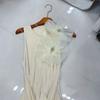 Vestido de Falda Larga Europea y Americana Transfronterizo Australiano de Alta Resistencia con Lazo de Flor Parche de Patchwork que Cubre la Cintura y la Cadera