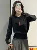 Camiseta básica de punto de corte holgado para mujer, nuevo estilo otoño/invierno 2026, suéter rosa súper lindo estilo coreano